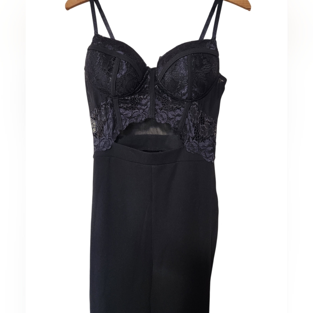 Blashe Sexy Black Lace Corset Bodysuit Medium